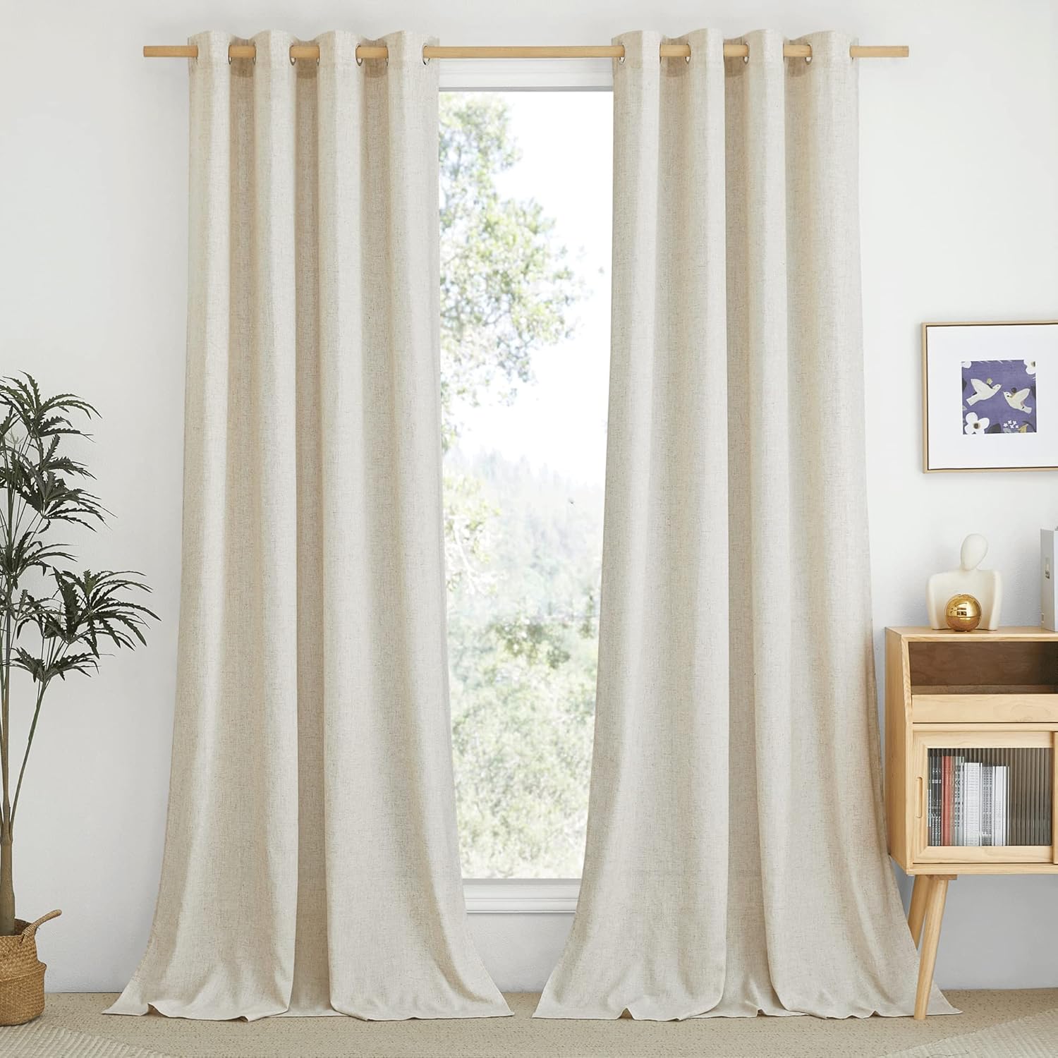 Natural Flax Linen Bedroom Curtains for Elegant Home Decor