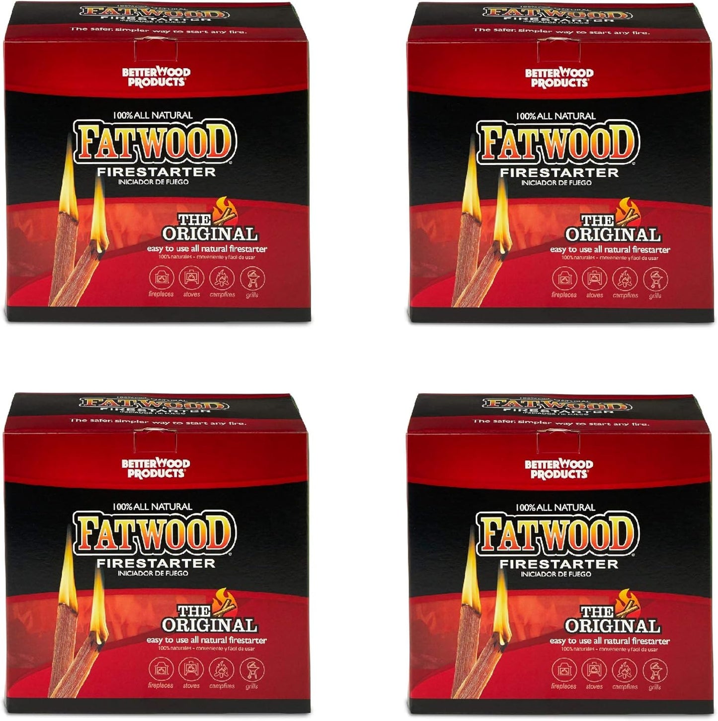 Betterwood 10lb Fatwood Natural Pine Firestarter for Campfire