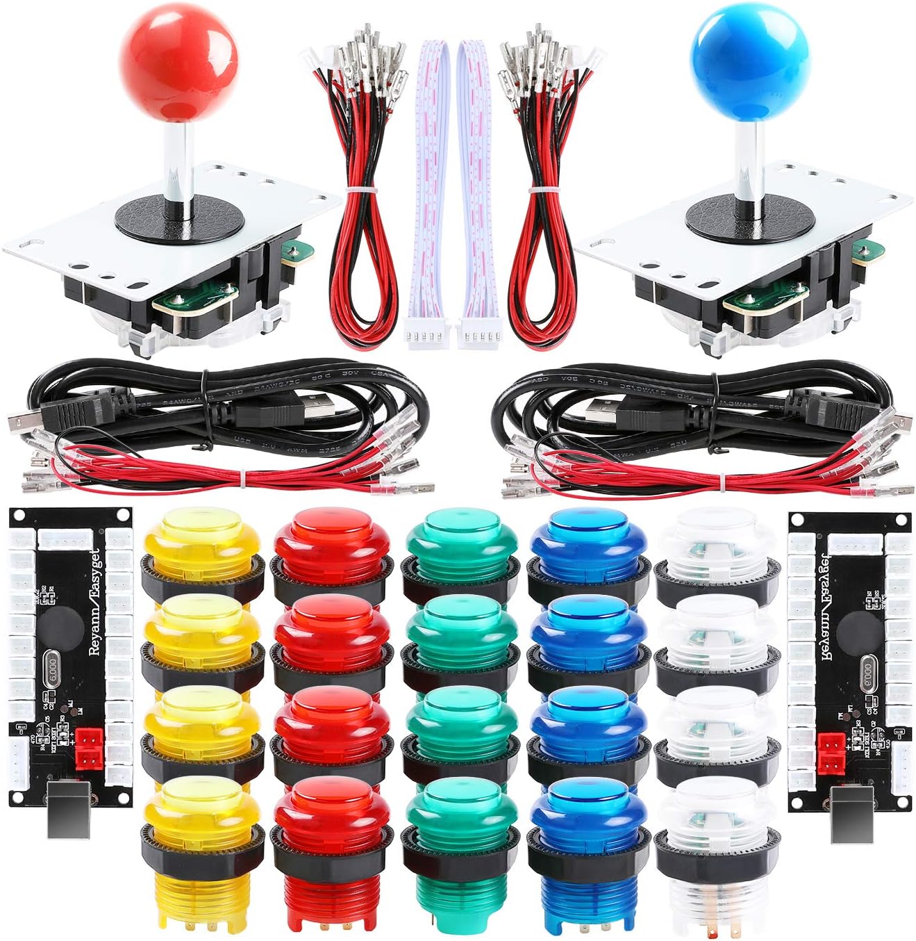 Qenker 2-Player LED Arcade Game DIY Kit for USB MAME PC