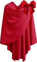 Womens Large Cross Front Poncho Sweater Wrap Topper - Elegant Gift Box