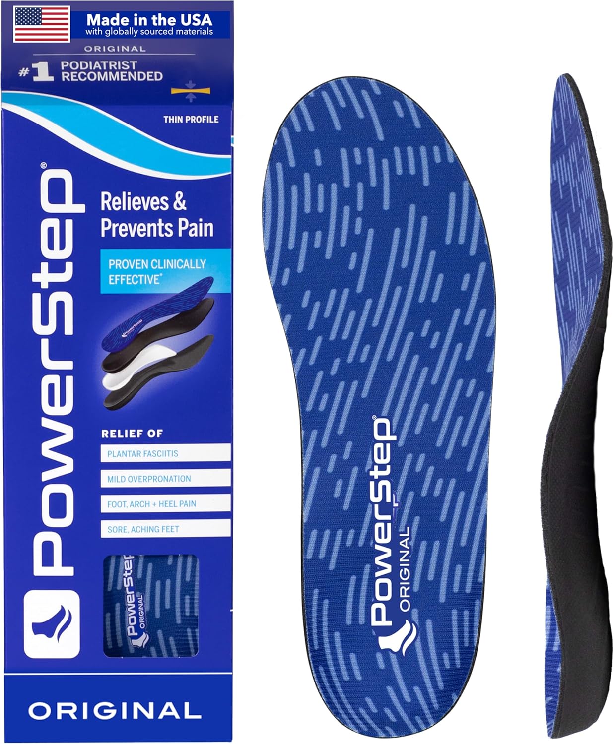 PowerStep Original Insoles for Arch Pain Relief and Support