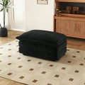 SoarFlash Chenille Sectional Sofa Ottoman Black - Modular Comfort