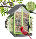 Bird Feeders for Outdoors Metal 2-in-1 Suet and Seed Feeder - Large