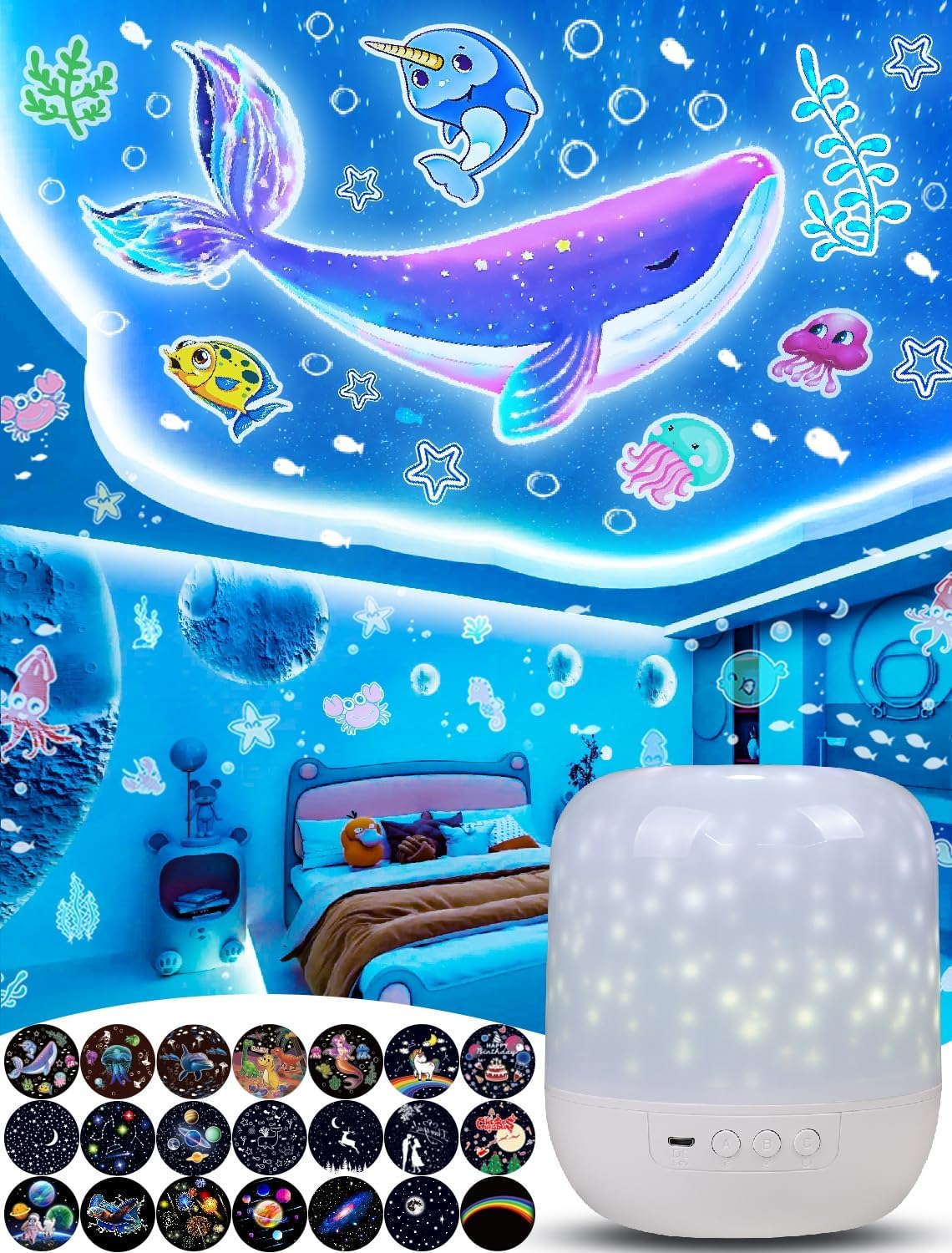 360 Rotation Star Projector Night Light for Kids - KISTRA