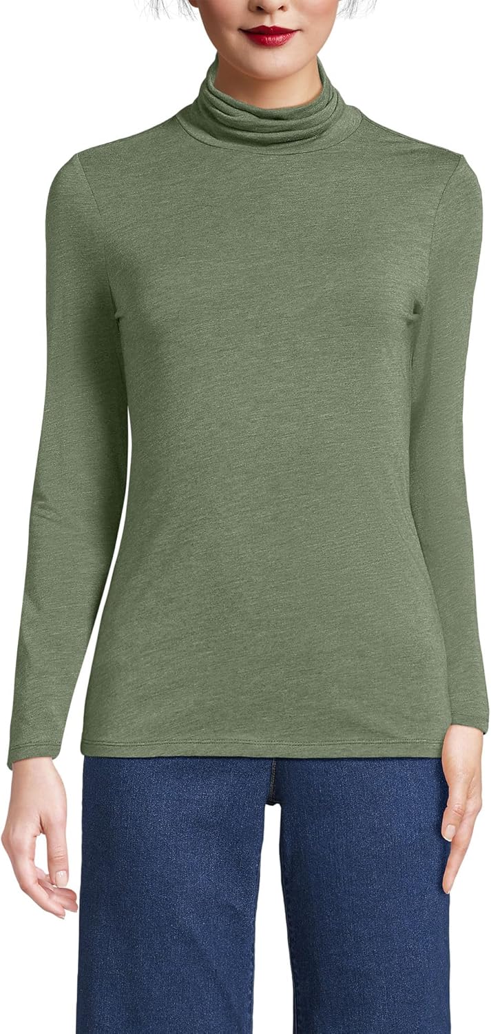 Lightweight Jersey Long Sleeve Turtleneck for Everyday Style