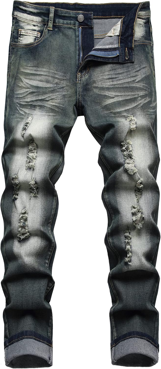 DANT BULUN Men's Ripped Distressed Slim Fit Denim Jeans Review