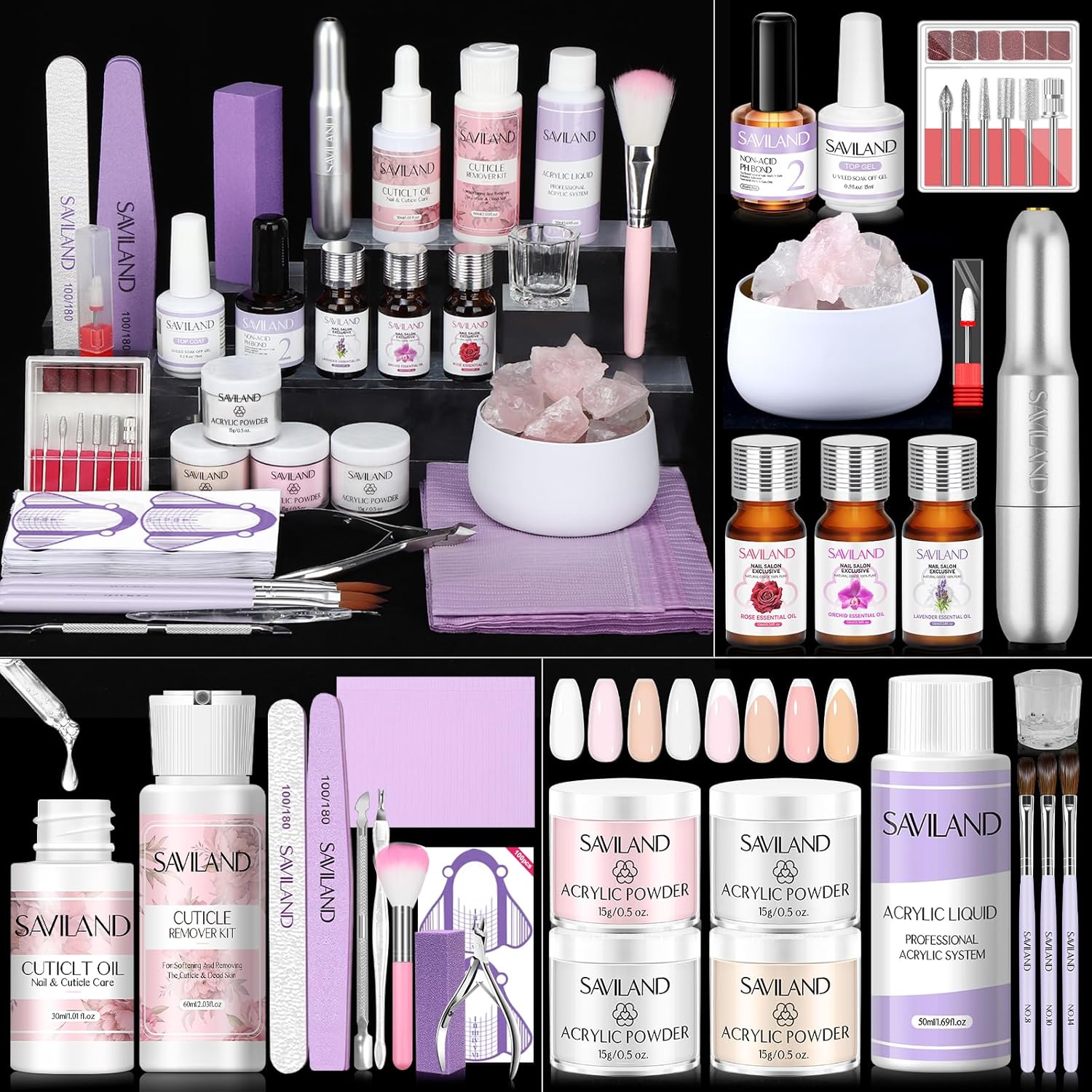 Professional Acrylic Nail Kit with Drill for Beginners and Experts