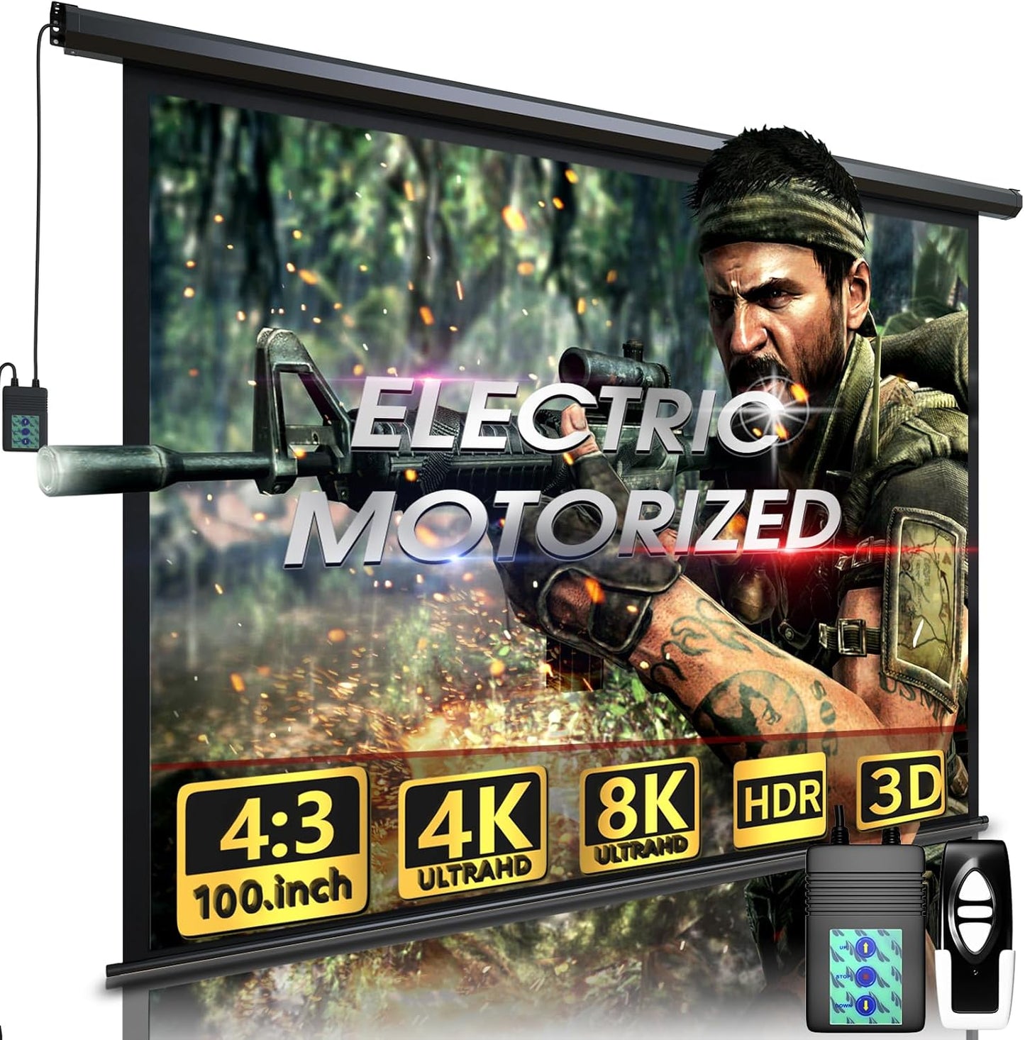Motorized Projector Screen for Indoor and Outdoor Movies
