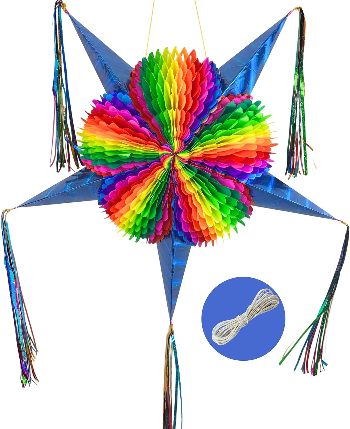 Mexican Star Pinata - Extra Large Rainbow Pinata for Parties