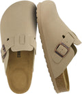 CUSHIONAIRE Hana Womens Clogs - Vegan Suede Slip-On with Cork Footbed