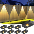Solar Fence Lights - 3 Color Temperatures, Waterproof LED (8 Pack)
