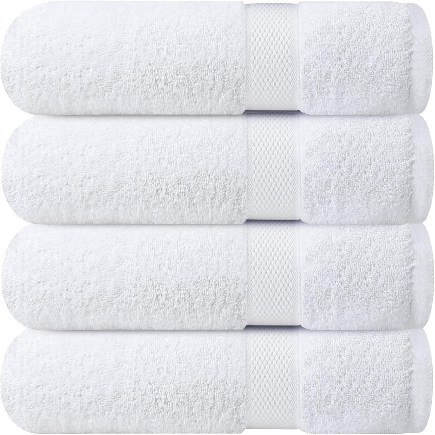 Luxury 100% Ring-Spun Cotton Bath Towels Set of 4 for Home
