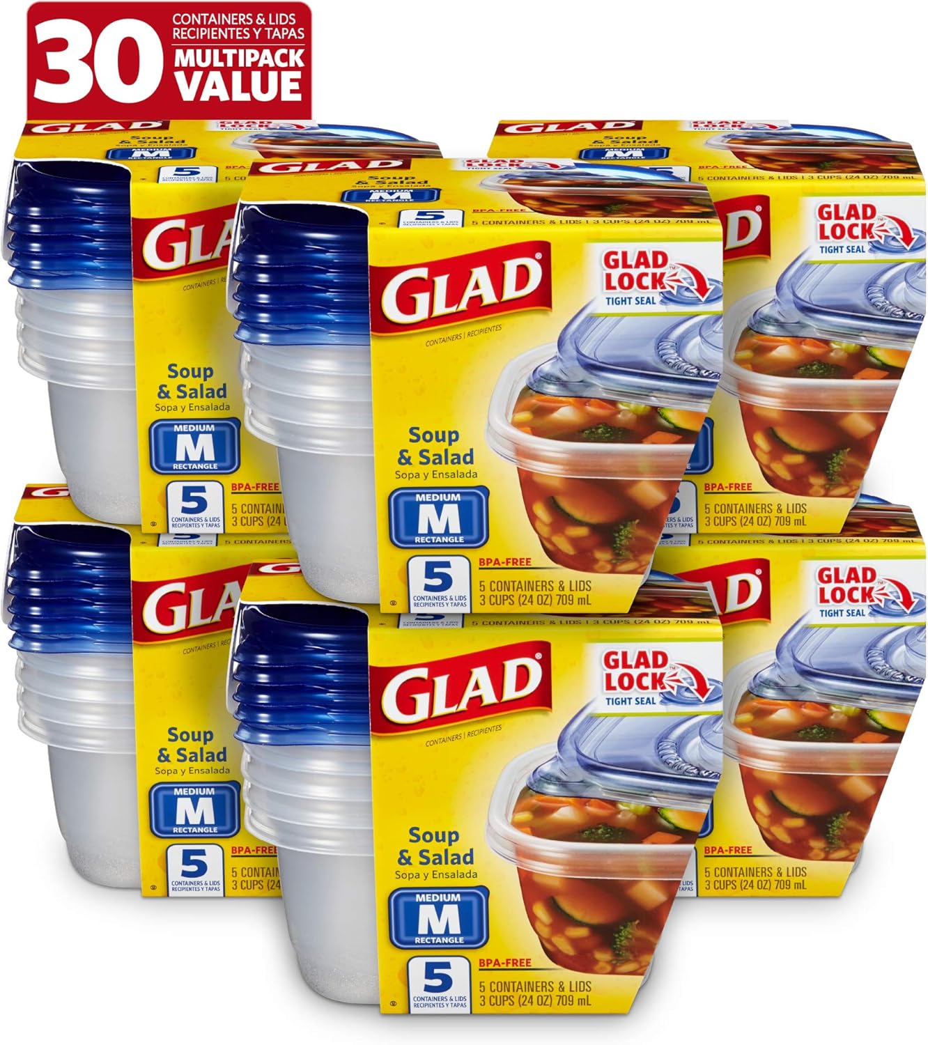 Glad Soup & Salad Food Storage Containers for Everyday Use