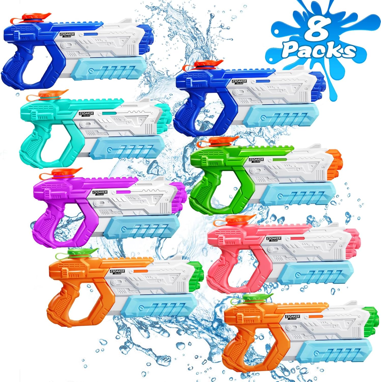 Quanquer Water Gun for Kids and Adults - 8 Pack Super Blasters