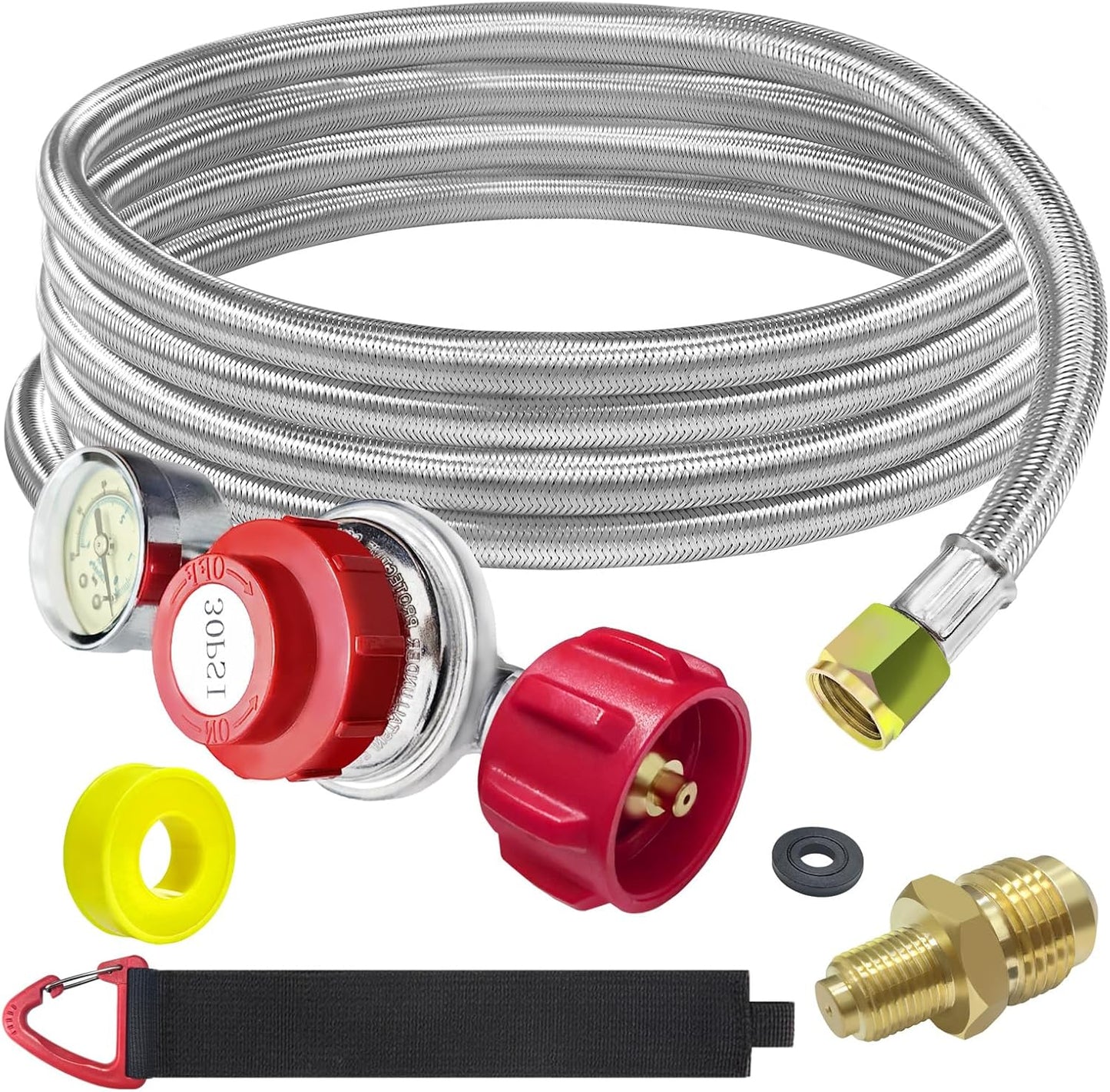 12 FT Propane Hose with Regulator for High Pressure Control