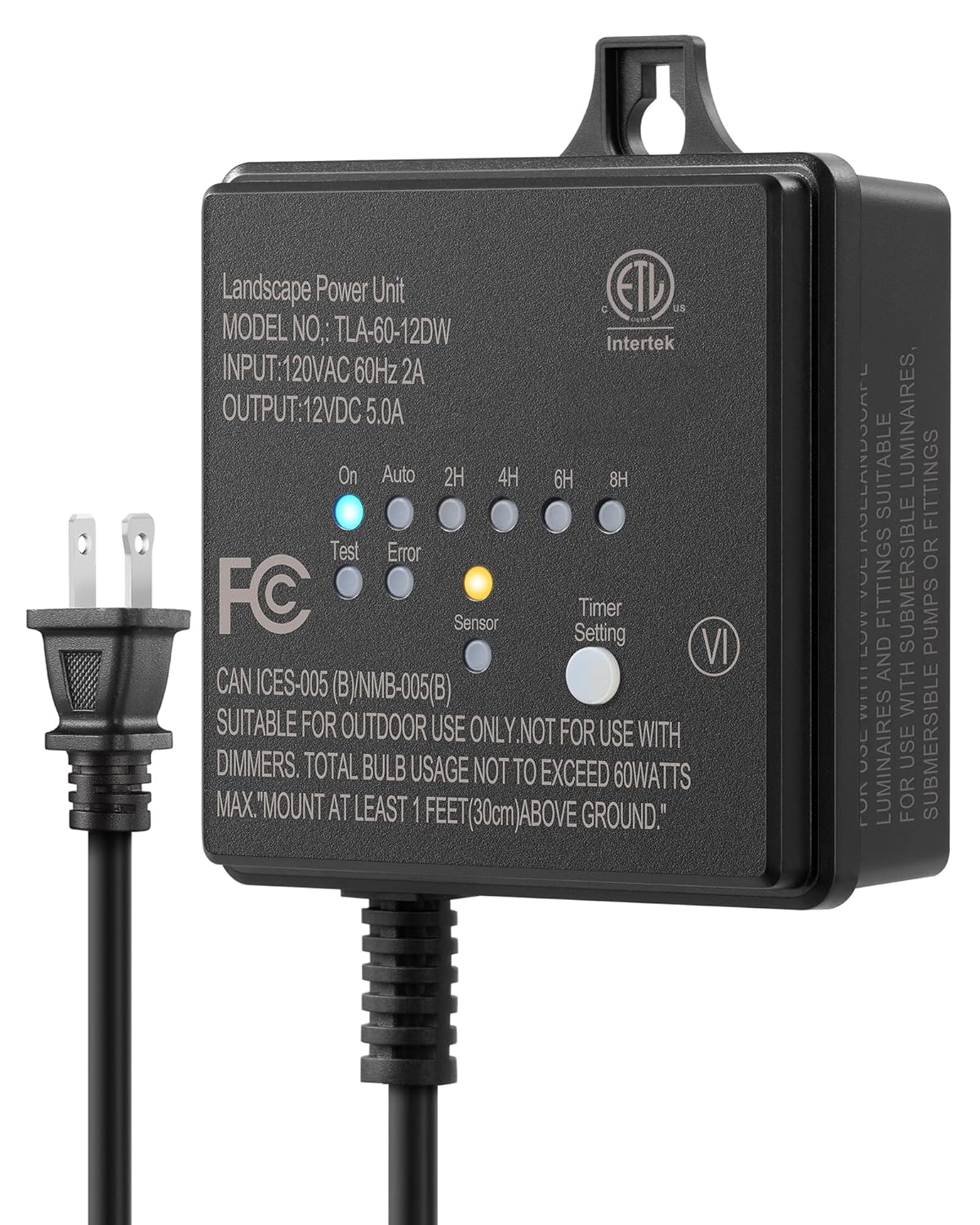 DEWENWILS 60W Low Voltage Transformer with Timer & Photocell Sensor