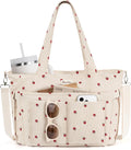 Women's Corduroy Tote Bag with 17 Pockets for Everyday Essentials