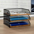 Natwind 3-Tier Stackable Paper Tray Desktop Organizer - Retro File