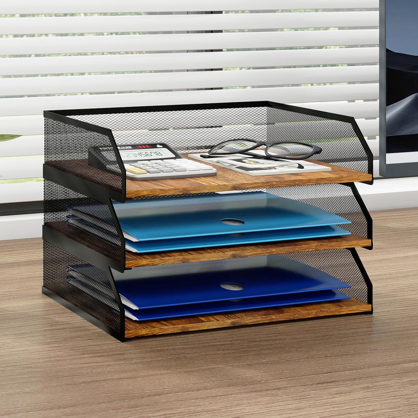 Natwind 3-Tier Stackable Paper Tray for Efficient Organization