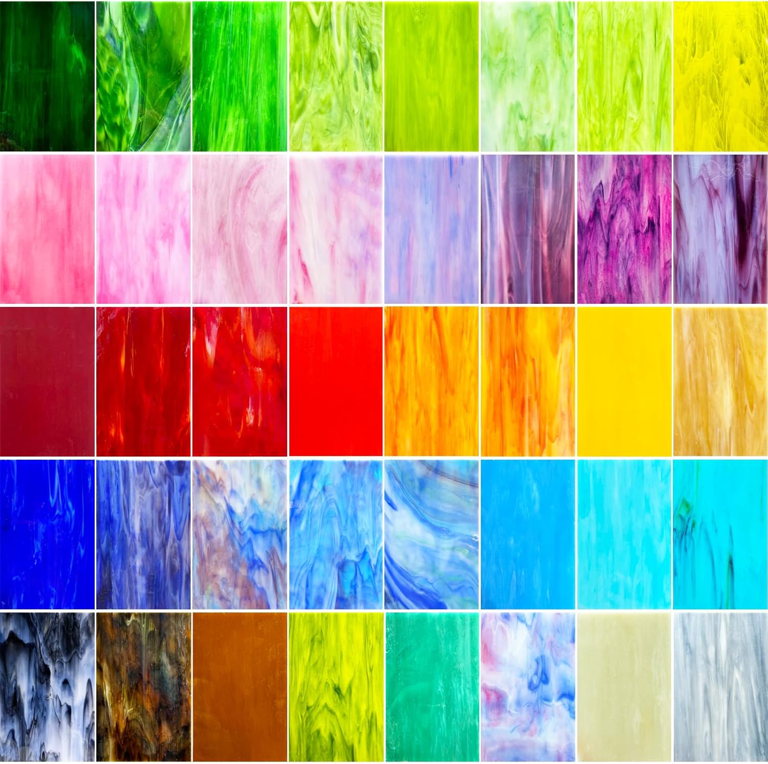 Vibrant Stained Glass Sheets Variety Pack for DIY Crafts