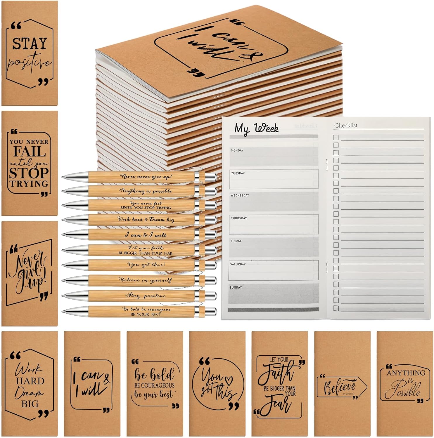 Inspirational Employee Weekly Planner Set