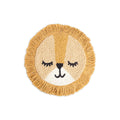 Crane Baby Safari Lion Pillow Nursery Decor - Playful Round Throw