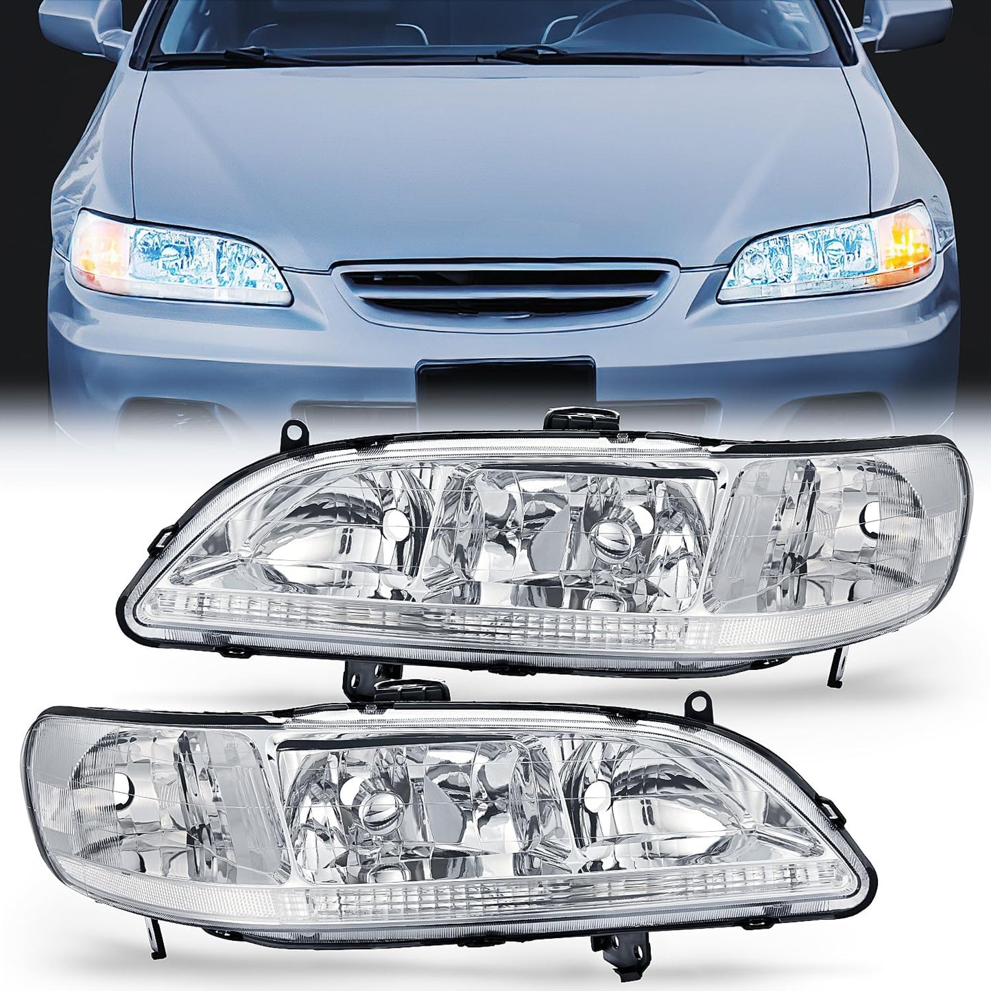 Nilight Headlight Assembly for 1998-2002 Honda Accord Vehicles