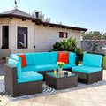 Vongrasig 6 Piece Patio Furniture Set - Compact L-Shaped Outdoor Sofa