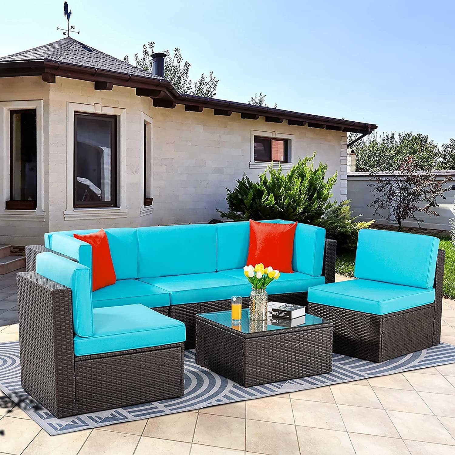Vongrasig 6 Piece Patio Furniture Set for Outdoor Comfort