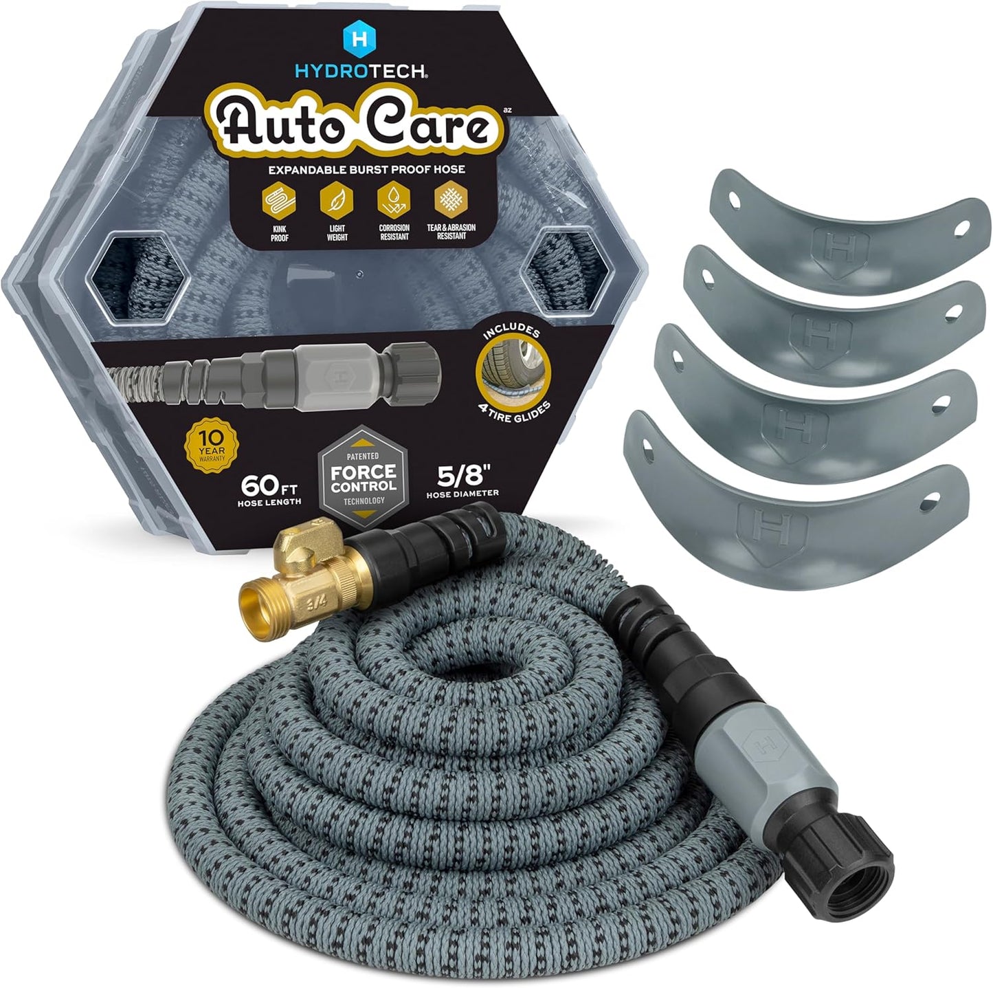 Hydrotech 60 ft Garden Hose with Lightweight No-Kink Design