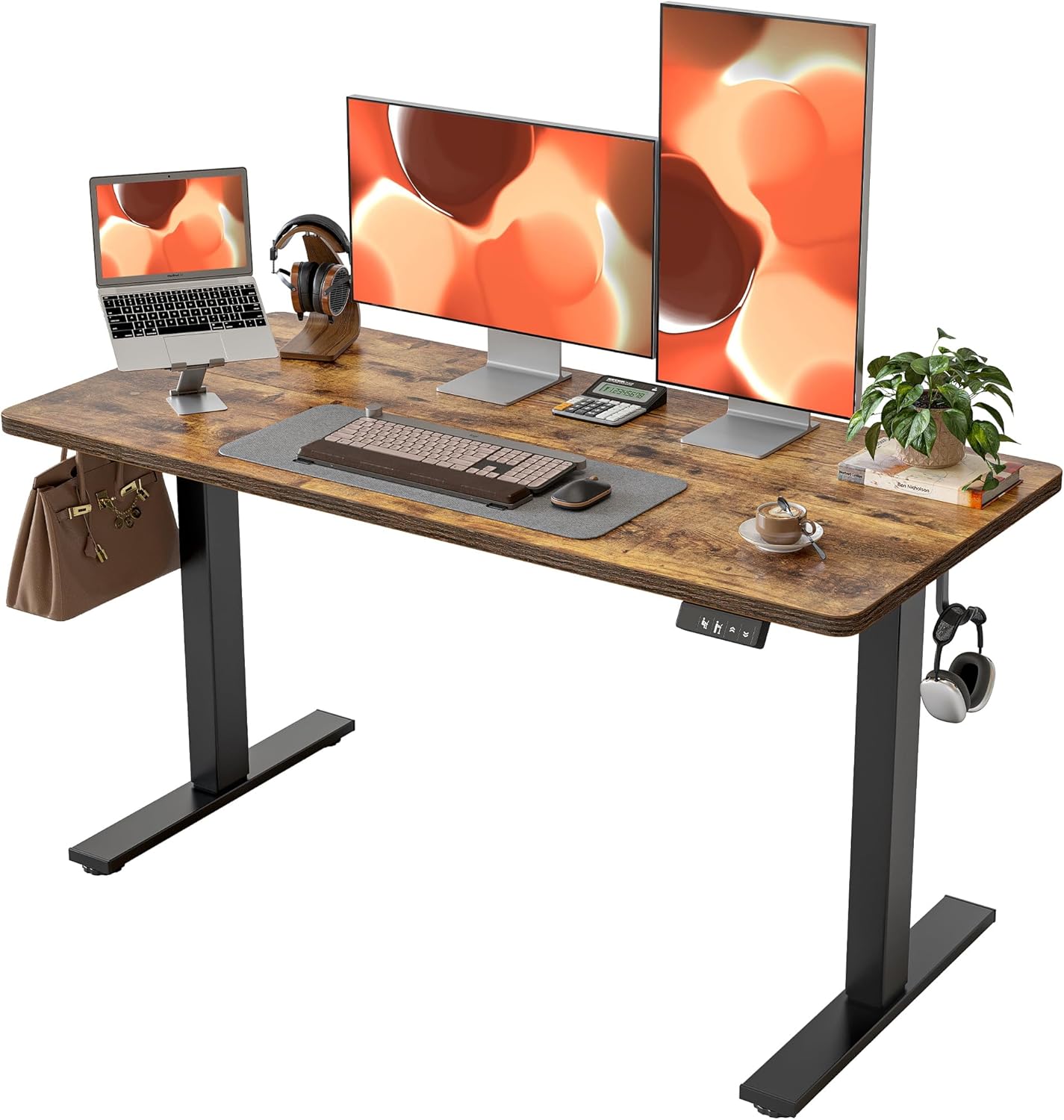 Electric Height Adjustable Standing Desk 55 x 24 inch for Home Office