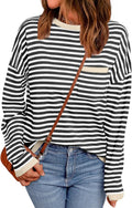 Womens Striped Soft Knit Pullover Sweater - Oversized Cozy Fit Shoes