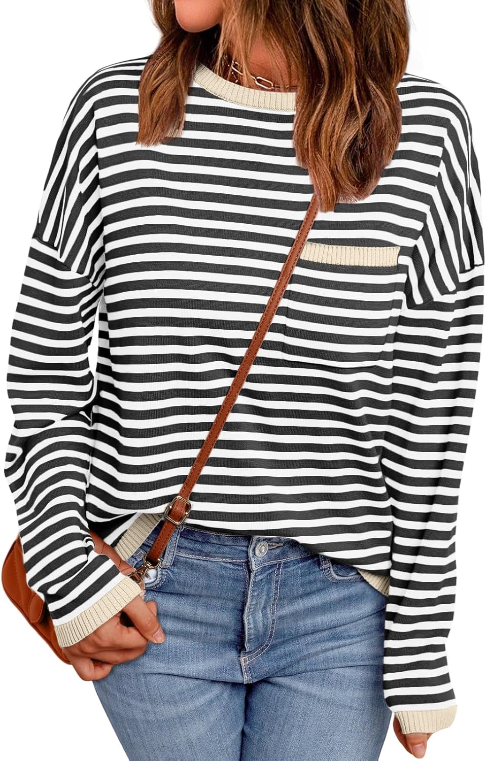 LILLUSORY Womens Striped Soft Knit Pullover Sweater Review