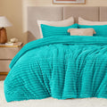 Fleece Queen Comforter Set - Super Soft Warm Teal Comforter