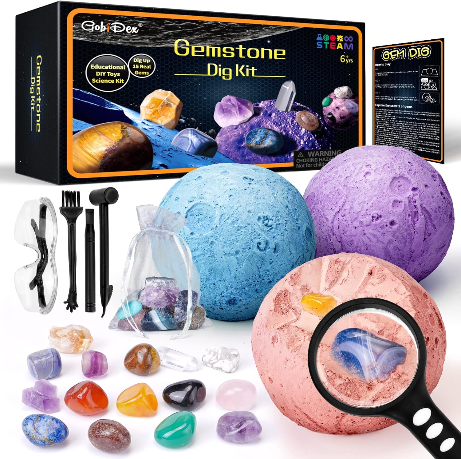 Discover 15 Real Gemstones - STEM Solar System Kit