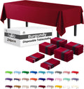 Party Solids Burgundy Rectangular Plastic Tablecloth 54x108 in - Pack