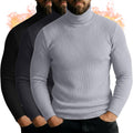 Men's Turtleneck Long Sleeve Shirts - 3 Pack Casual Knit Tops