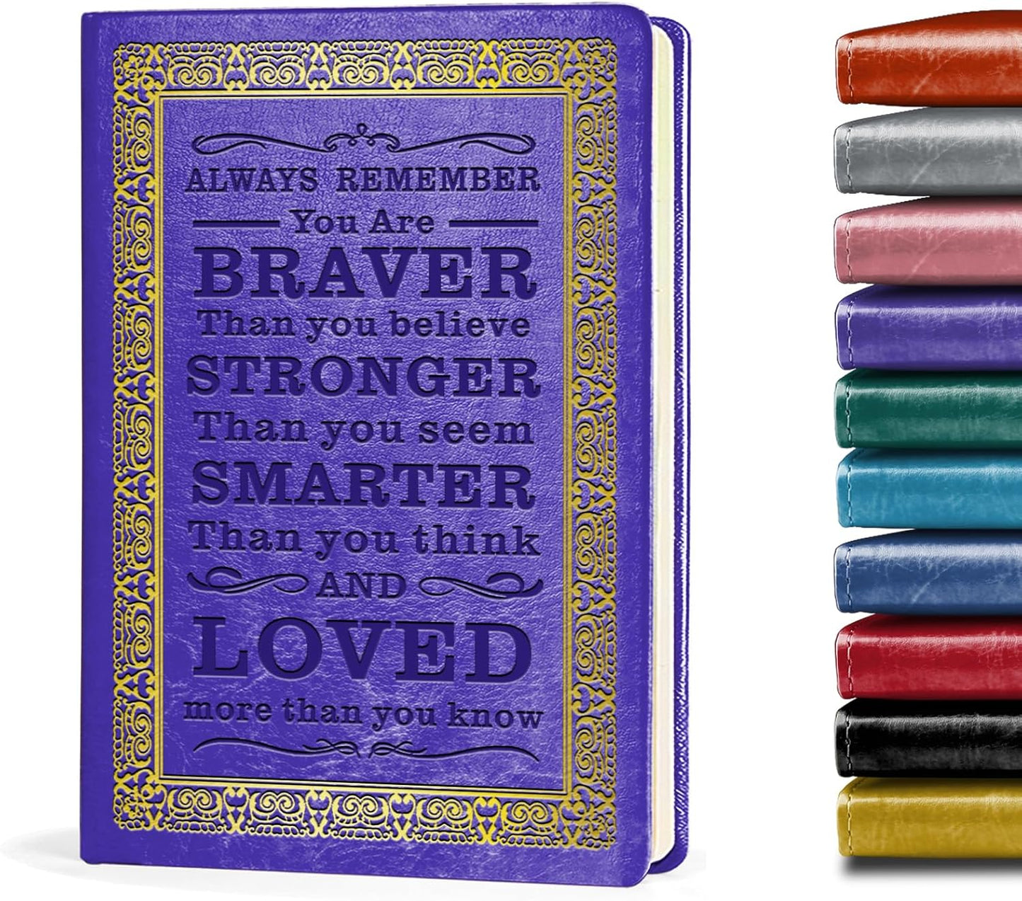 Inspirational Purple Leather Journal - 200 Pages 100GSM Ruled Paper
