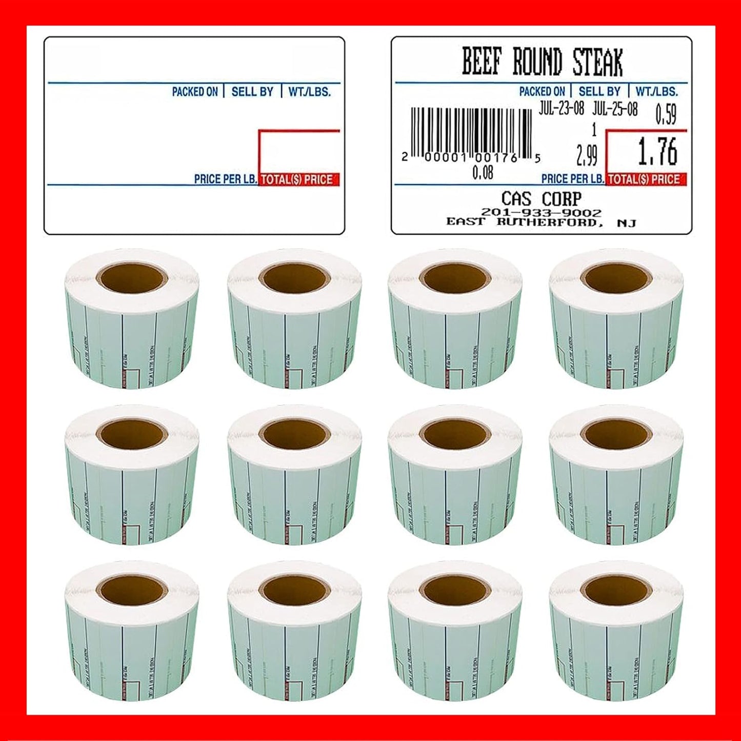 Labels LST-8010 Thermal Printer Rolls for CAS Scales and More