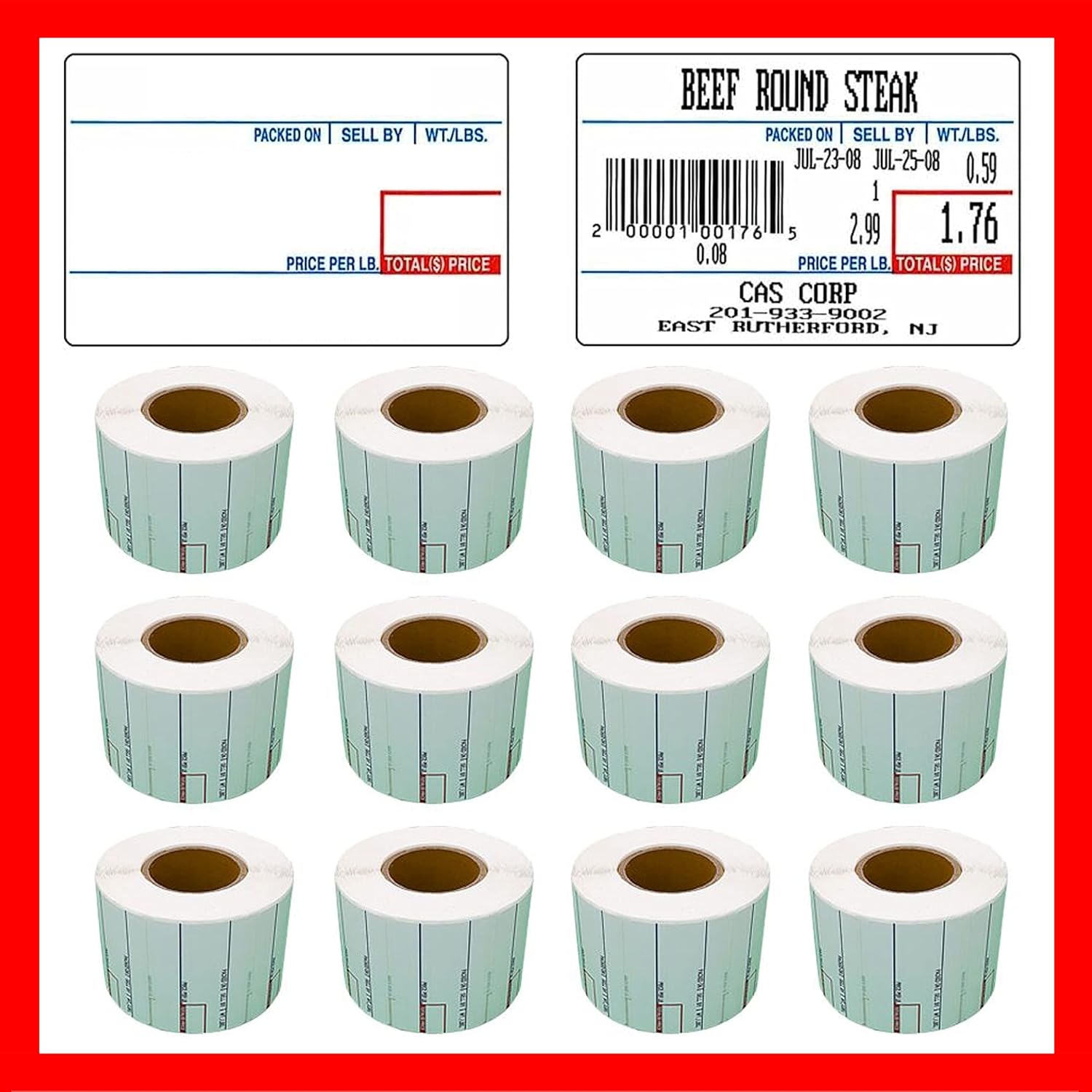Labels LST-8010 Thermal Printer Rolls for CAS Scales and More