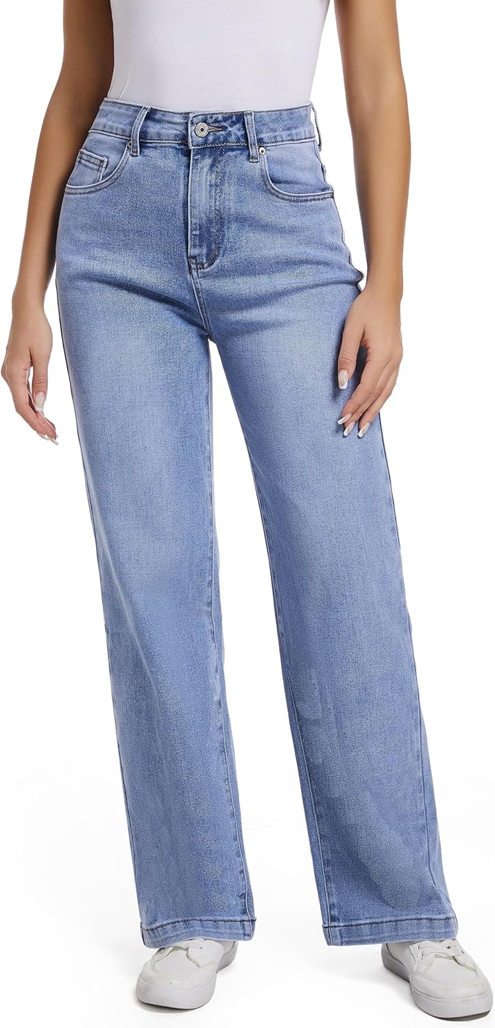 Women High Waist Trendy Tummy Control Jeans for Casual Wear