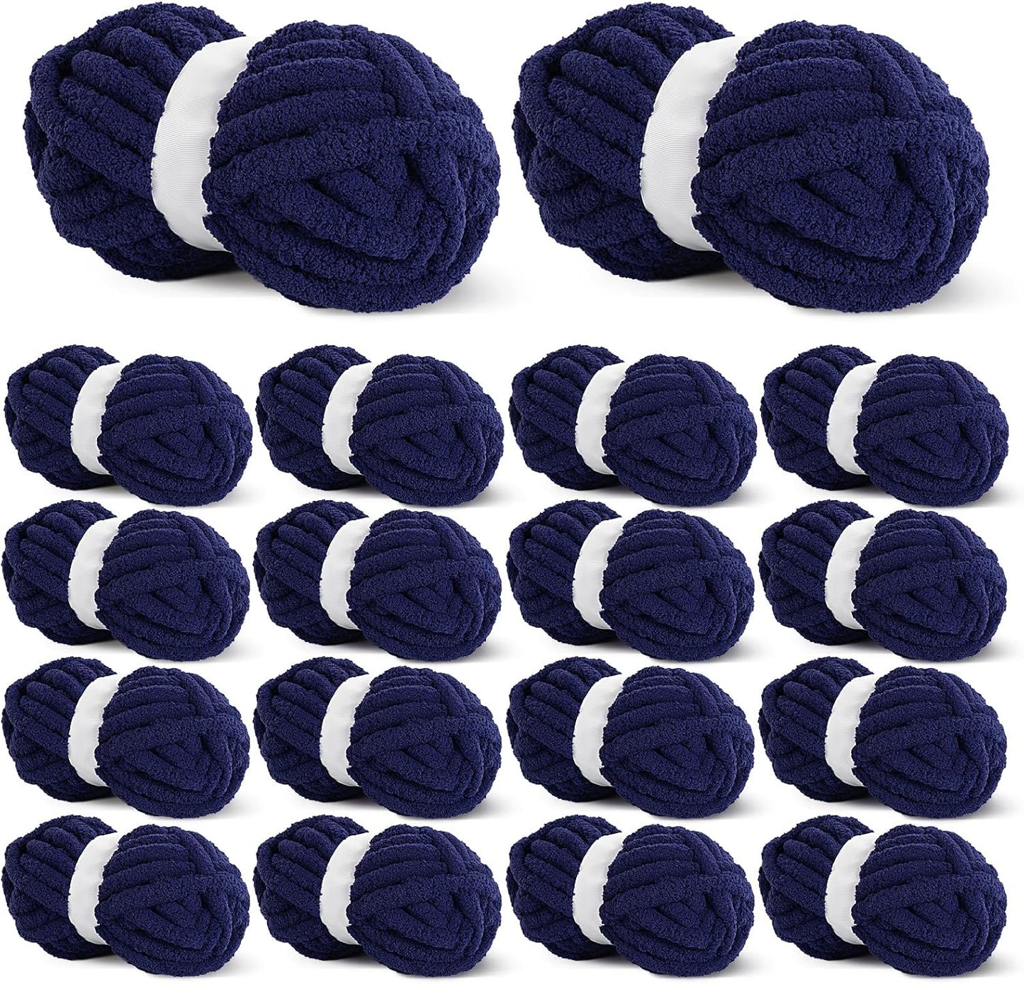 HOMBYS Navy Blue Chunky Chenille Yarn for Cozy Knitting Projects