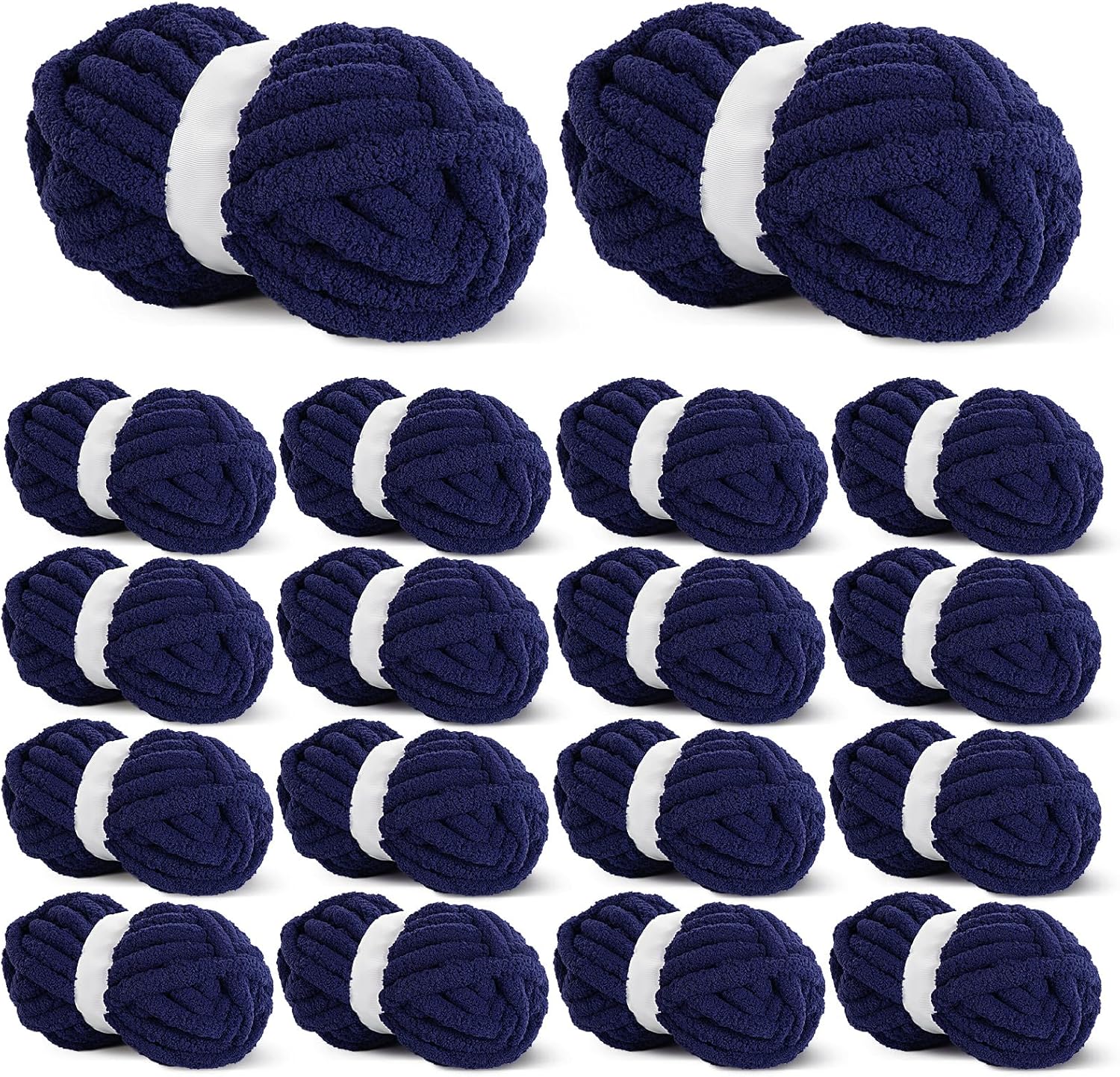 HOMBYS Navy Blue Chunky Chenille Yarn for Cozy Knitting Projects