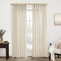 Light Beige Curtains for Living Room 9 ft 108 in - Semi Sheer Linen