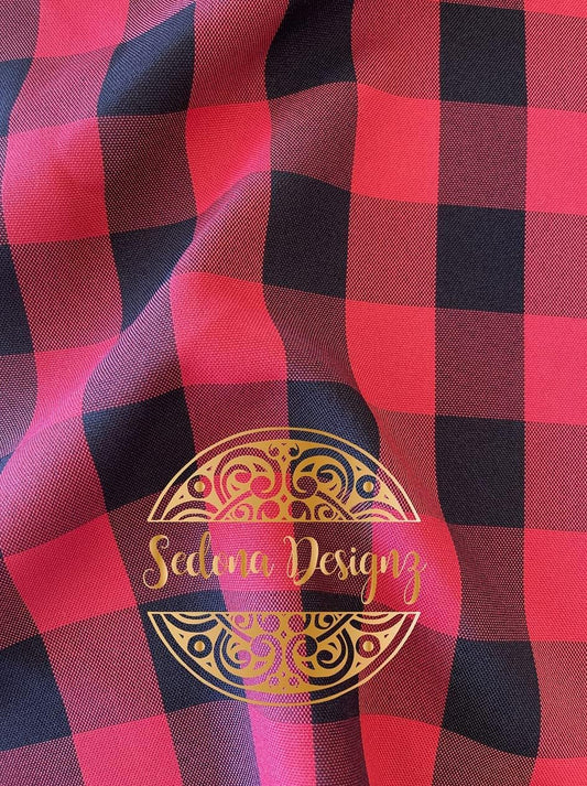 1in Checkered Gingham PolyPoplin Fabric for Sewing and Crafts
