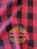 1 in Checkered Gingham PolyPoplin Fabric by the Yard - 60 in