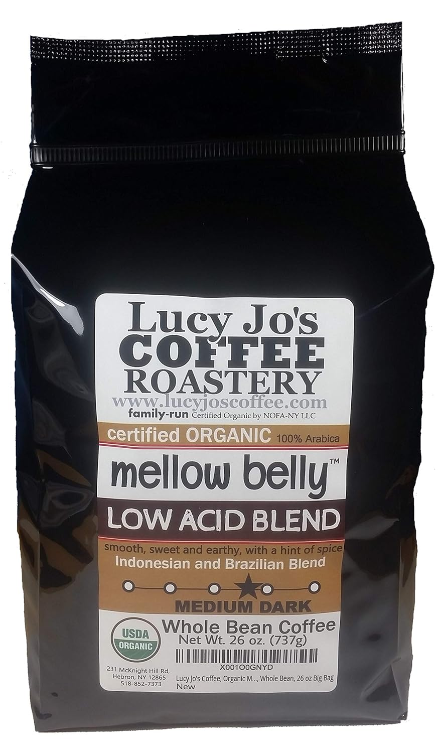 Organic Low Acid Whole Bean Coffee - Mellow & Flavorful Blend