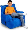 Big Joe Dorm Bean Bag Chair with Drink Holder and Pocket, Sapphire