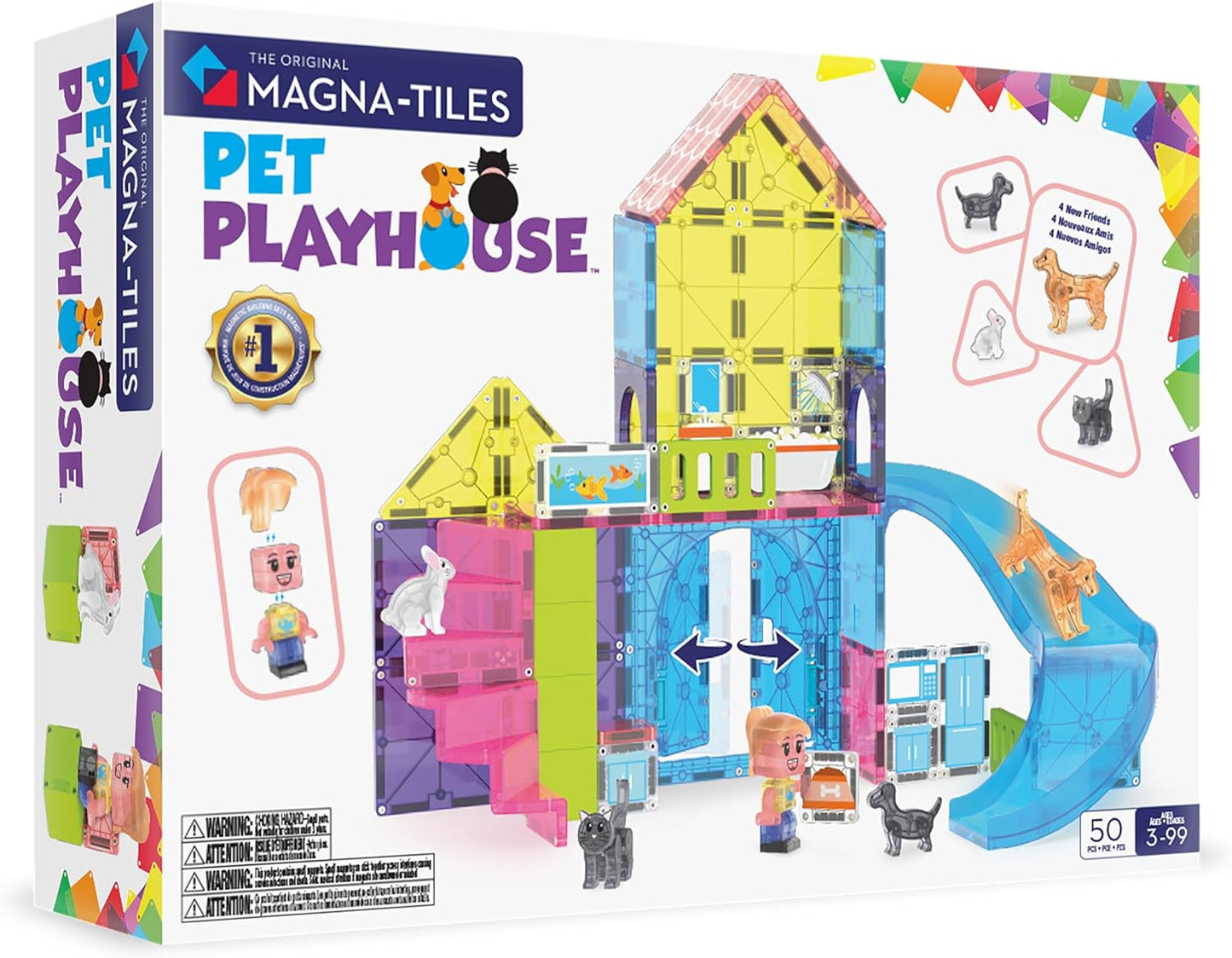MAGNA-TILES Pet Playhouse 50-Piece Set for Creative Play
