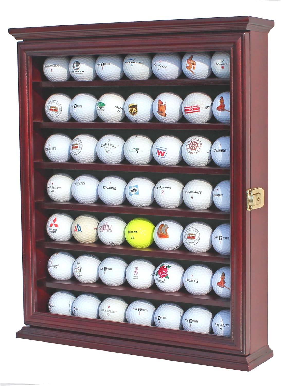 DisplayGifts Golf Ball Display Case Cabinet with Lockable Glass Door